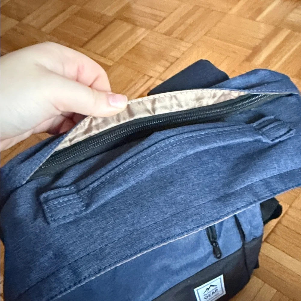 Blue and Black Backpack